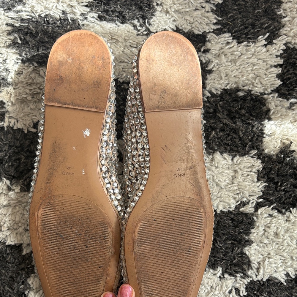 Mango Nude Crystal-Embellished mesh  Ballet Flats - Picture 5 of 8